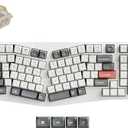 Keychron Q13 Ultra 8K Wireless Mechanical Keyboard, White 96% Alice Ergonomic Keyboard with Numpad, Full Aluminum RGB Custom Keyboard, Hot-Swappable Silk POM Switch for Mac Windows Linux