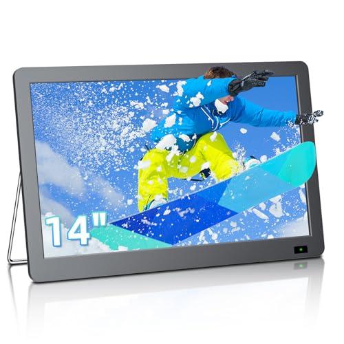 Erasiny 14 Inch Portable TV, Small 1080P Television with Speakers, ATSC Tuner with Antenna, HDMI/USB/AV Inputs, Battery Powered TV for Camping, Car, RV, Travel, Home