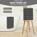 KAHAF COLLECTION 6 Pack Bath Towels Set (27 x 54 Inches) 100% Ring Spun Cotton, Lightweight, Quick Dry, Highly Absorbent Towels (Grey, (27x54) Inches)