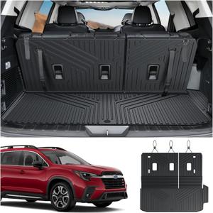 Cargo Mat with Backrest Mats for 2019-2024 2025 Subaru Ascent 7/8 Passenger Accessories, All-Weather TPE 3rd Backrest Mat Trunk Mat Cargo Liner Protector(Cargo Mat with Backrest Mats)