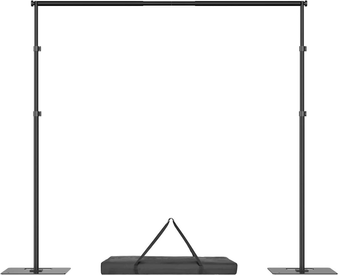 Hecis 8.5x10ft Backdrop Stand, Adjustable Photography Background Frame, Heavy Duty Pipe and Drape Kit Photo Support Poles for Wedding, Party, Birthday, Festival, Vide, Studio