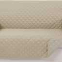 Reversible Loveseat Sofa Covers Couch Cover Furniture Protector(Loveseat,Sand/Beige) (Loveseat-Oversized(54"))