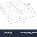 Amazon Basics Platform Bed Frame Queen, Foldable Metal, Tool-Free Setup, 14 Inches High, White