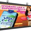 P6 Outdoor 40x18 inch LED Sign Display WiFi and USB Programmable With High Resolution Scrolling Texts, Colorful Images and Videos Advertising Sign Board for Business (P6 40''x18'')