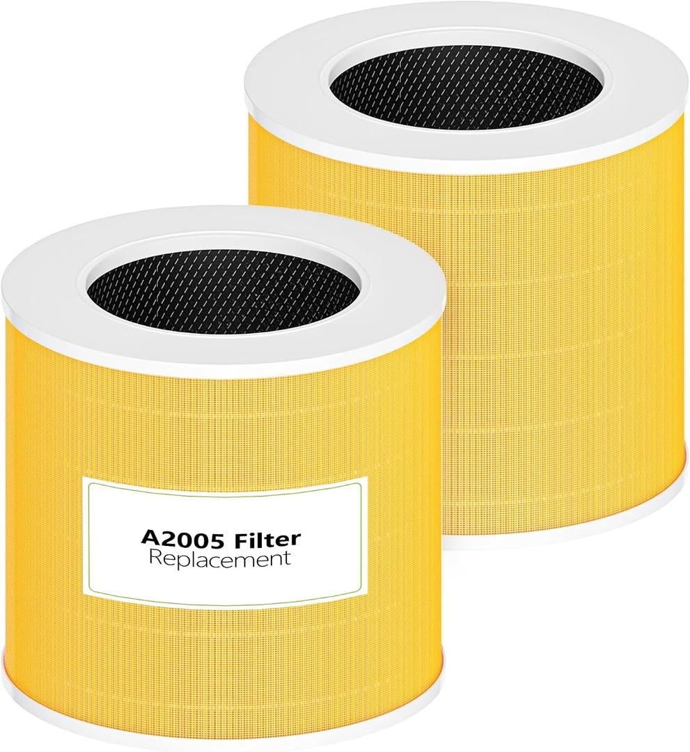 A2005 Pet Replacement Filters Compatible with A2005 Air Purifier 2pack | 2-Pack 3-In-1 HEPA Activated Carbon Air Purifier Filters For pet for Home Pets Dander Dust Smoke Pollen