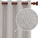 Deconovo Total Blackout Curtains Linen Curtains Room Darkening Curtains with Grommets for Bedroom Living Room Kids Room, 2 PanelsNatural52Wx63L Inch