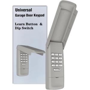 Universal Garage Door Opener Keypad Wireless Keypad Keyless Entry Compatible with LiftMaster Chamberlain Craftsman Genie Overhead Linear Wayne Dalton Garage Door Opener Remote Learn Button Dip Switch