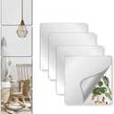 Unbreakable Mirror Tiles Self Adhesive,4PCS 10x10 Toddler Mirror for Classroom Decor, Peel and Stick On Small Mirrors for Wall Decor, Shatterproof Plastic Mirrors Stickers for Kids Decorative