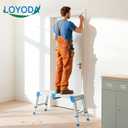 Loyoda Work Platform 500 Lbs, Folding Step Stool with One-Touch Automatic Fold, 4 Height Adjustment Step Platform, Perfect for RV Cleaning, Home Painting and Reaching High Places, Larger, Blue