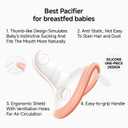 Garkoko 2-Pack Baby Pacifier with Clip & Case, Thumb-Shaped Soothing Pacifier 0-18 Months, Non-Contact Shield, Lightweight Food-Grade Silicone, BPA-Free Infant Pacifier