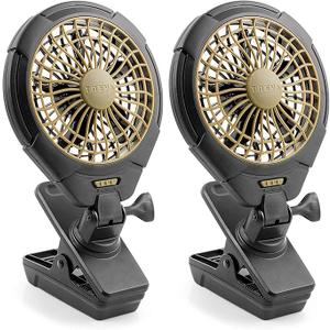 O2COOL Treva 5 in Battery Powered Clip Fan with Clamp 2-Pack | Yes