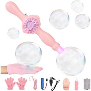 Elastic Bubble Fog Wand,Fog Bubble Machine,Bubble Machine,Fun Science Experiments, Kids Toys, Parent-Child Interaction (Pink)