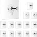 14 Pack Wall Hooks 13 lbs(Max), Wall Hangers Without Nails, Adhesive Wall Hooks, Waterproof and Rustproof to use Inside Kitchen, Bathroom, Home and Office