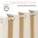 Room Darkening Curtains Thermal Insulated Blackout Drapes Solid Window Treatment Set Grommet Top Light Blocking Blackout Curtain for Living Room Bedroom (W52 x L120 Inch, Beige Cream)
