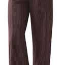 CHYRII Women's Summer Casual Linen Wide Leg Pants (Brown, S)