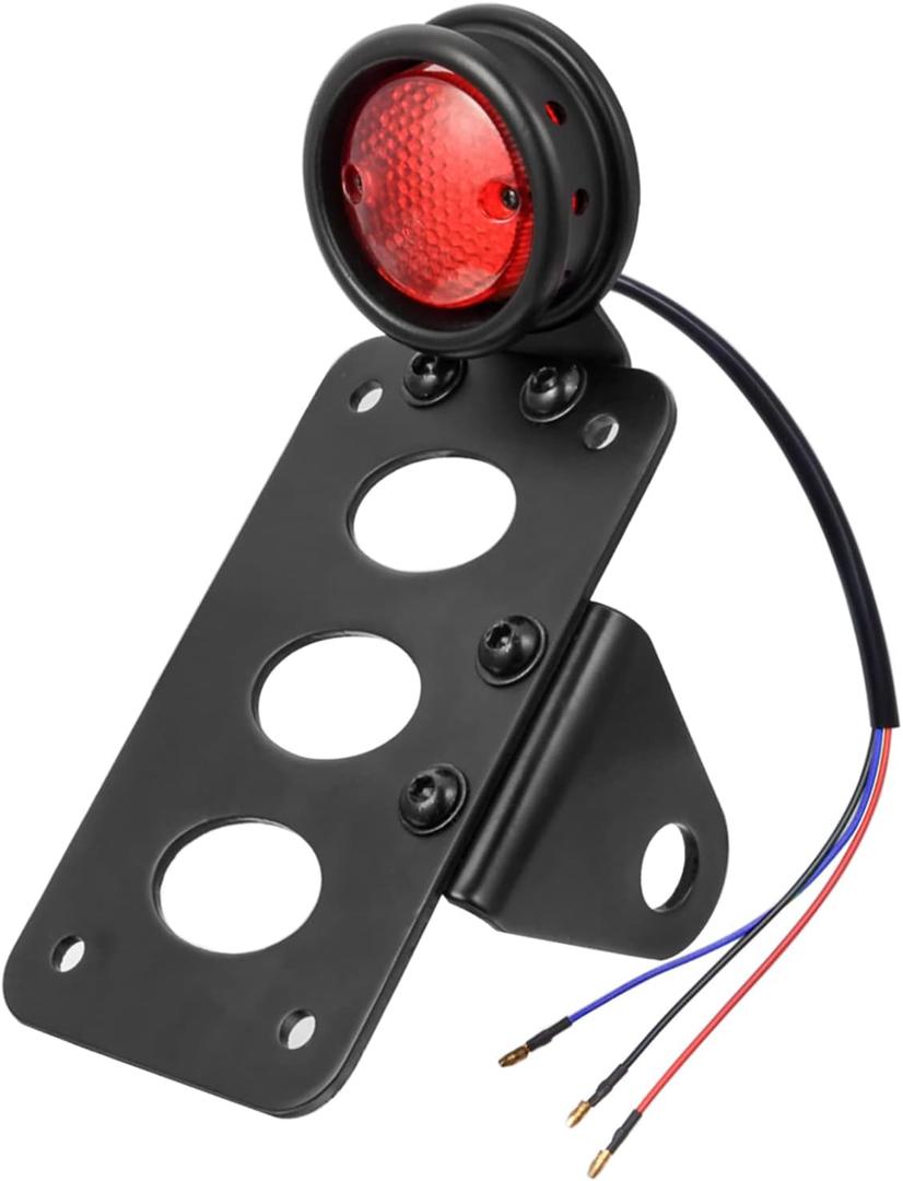 Amazicha LED Tail Rear Light 3/4" Axle Hole Side Mount License Plate Bracket Brake Light Motorcycle Compatible for Harley Honda Yamaha Suzuki Chopper Bobber (0.75inch)