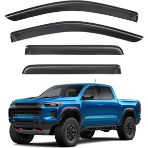 Tape-On Rain Guards for Chevy Colorado/GMC Canyon 2023 2024 2025 2026, Window Visors Side Window Deflectors Compatible with Chevrolet Colorado/GMC Canyon Accessories (4pcs)