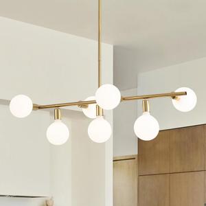 7-Light Mid Century Modern Chandelier for Dining Room, Gold Sputnik Chandelier Pendant Light Fixture Over Table, Chandeliers for Kitchen Island Living Room Bedroom Kitchen Island, Bulbs Not Included
