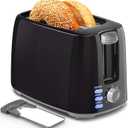 Toaster 2 Slice - Black Toaster Best Rated Prime Wide Slot 2 slice Toaster, 7 Bread Shade Settings, Removable Crumb Tray Compact Toaster Toasters the Best 2 Slice for Bagel Bread Waffle