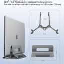 SODI Vertical Laptop Stand for Desk, Gravity Auto Lock MacBook Stand, Aluminum Laptop Holder Vertical Compatible with MacBook Pro, Air, Tablet, Space-Saving Organize Work & Home Office, Gray