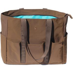 ESVAN Utility Tote Bag Weekender Duffle Bag with 13 Pockets - Perfect for Travel, Work, Gym, Beach, Teachers, and Nurses (Brown)