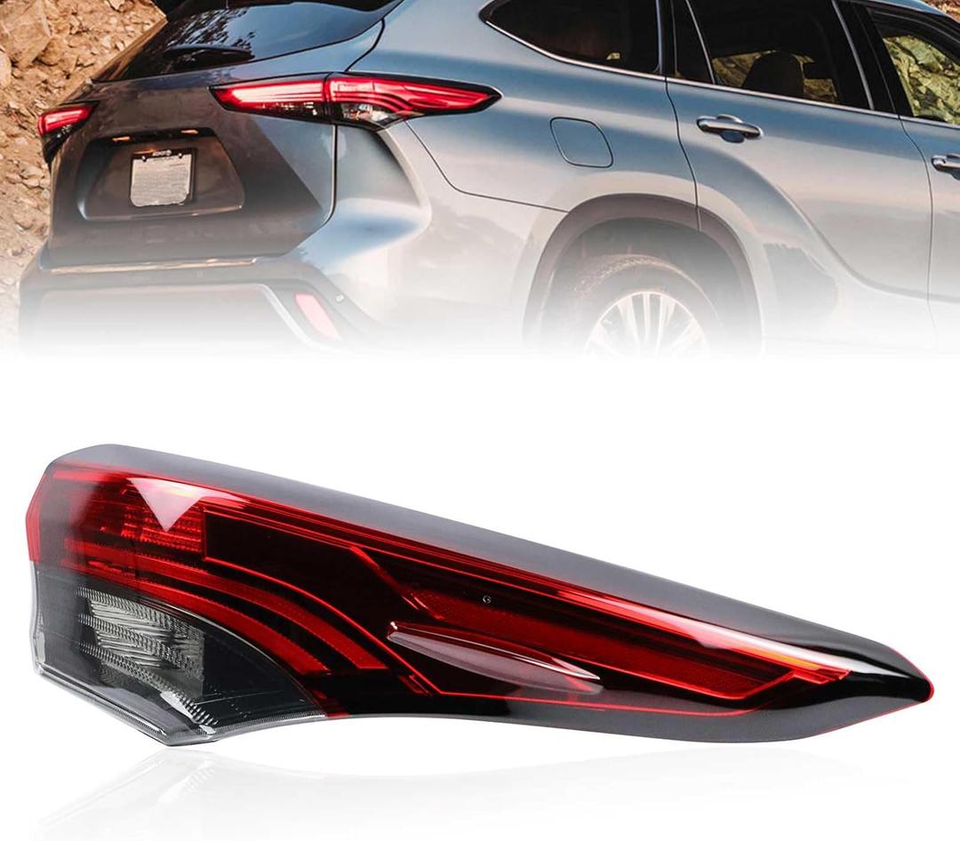 Tail Lights Assembly Rear Lamp Compatible With Highlander 2020 2021 2022 2023 Right Passenger Side