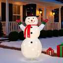 YULETIME 62-Inch Pre-Lit 3D Snowman, Pop-Up Lighted Christmas Snowman with 100 LED Warm White Lights