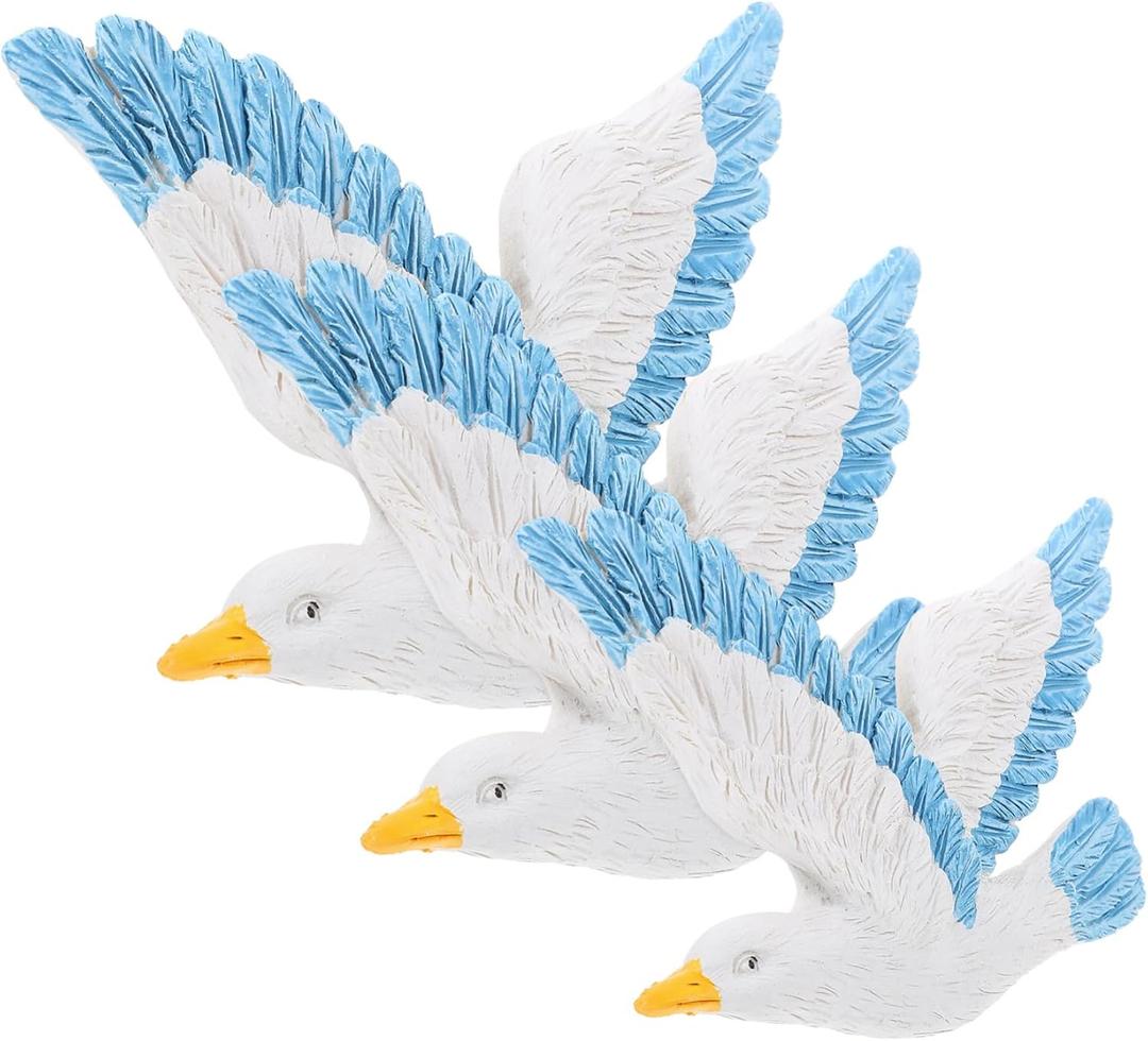 BESPORTBLE 3pcs Wall Art Nautical Hanging Home Decor Bird Plaques Beach Theme Nautical Wall Hanging Decor Style 2