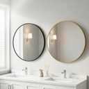 24 Inch Black Round Bathroom Wall Mirror, Round Mirrors for Wall Decor, Circle Mirror for with HD Shatter-Proof Glass for Entryway, Living Room, Bedroom, Dressing Room, Home Decor