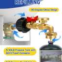Upgraded Propane Refill Adapter with Valve and Gauge, for Filling 1lb Bottles from a 20lb Tank, Fits QCC1/Type1 Propane Tanks and 1lb Disposable Cylinders, Solid Brass