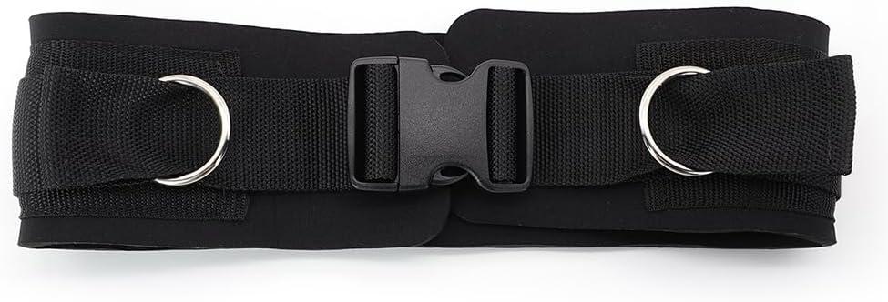 LOOEEL Adjustable Waist Belt Soft Neoprene Padded Belt with 2 Movable Rings for Cable Machines Fitness Exercise Speed Agility Resistance Training