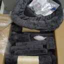 Heybly Cat Tree with Toy, Cat Tower Condo for Indoor Cats, Cat House with Padded Plush Perch, Cozy Hammock and Sisal Scratching Posts, Smoky Gray HCT004SG (43.3 inch)