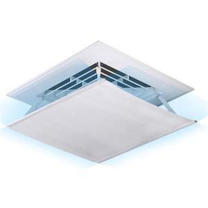 Liveinu Canvas Air Deflector Adjustable Reusable Heat and Air Deflector for Drop Ceiling Vents RV, Home HVAC, AC and Ceiling Registers Air Conditioner Deflector White 17.5"x17.5" Inch