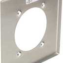 Leviton 2-Gang Power Receptacle Wallplate, Flush Mount, Standard Size, Device Mount, 302 Stainless Steel, S701-40