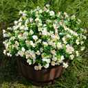 Artificial Flowers for Outdoors, 12 Bundles Fake White Flowers for Outdoor Planters, Faux Plants with Silk Flowers for Porch Decor Garden Patio Home Aesthetic