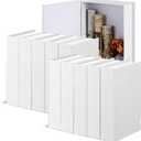 Geyoga 10 Pcs Faux Book Box Decorative Books Modern Linen Fake Books Decor for Coffee Table DIY Crafts Storage Home Bookshelf Cafe Hotel Decoration Display, 8.6 x 6.1 x 1.8 Inch (White)