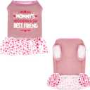 4 Pack Adorable Girl Puppy Printed Doggy Clothes for Small Dogs - Girl Holiday Apparel