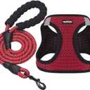 Dog Harness Step-in Breathable Puppy Cat Dog Vest Harnesses for Small Medium Dogs Red (M (Chest 13.5''-16.5'', Weight 10-15 lb))