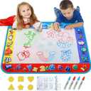 Alago Aqua Coloring Mat,Kids Toys Large Water Painting Mat,Toddlers Doodle Pad with 4 Colors,Gifts for Girls Boys Age 3 4 5+ Years Old,4 Pens,Drawing Molds and Booklet Included