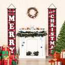 Christmas Decorations Outdoor Indoor, Merry Christmas Banner Xmas Yard Front Porch Door Sign forChristmas Home Navidad Decor Door Wall Decoration (Red Black Plaid)