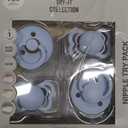 BIBS Try-It Collection | 4-Pack Soothers | BPA-Free Round, Anatomical & Symmetrical Nipple | Natural Rubber Latex/Silicone | Made in Denmark | 0-6 Months | Baby Blue