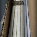 Red Lantern 3 ft. Short Woven Fiber Folding Screen - 4 Panel - Cream