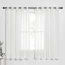 NICETOWN Bedroom Window Curtains Sheer Textured, Grommet Casual Voile Sheer Airy Window Treatments Drapes for Home Office/French Door, Beige, W70 x L63, Sold by 1 Panel