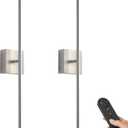 Battery Operated Wall Sconces with Remote Control, Dimmable Wall Sconces Set of Two, 350Rotate, 3000K LED Nickel Wireless Wall Light for Living Room, Hallway, Bedroom, 24.4 Inch (2 Pack)