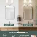 2-Light Bathroom Light Fixtures, Brushed Nickel Vanity Lights, Double Wall Sconce with Flared White Fabric Shade, Modern Sconces Wall Lighting for Hallway Bedroom Stairway, VL837-BN-2