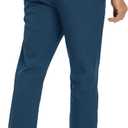 Rouen Golf Pants Men 8 Pockets Water Resistant Flat Front - 30"/32"/34" Chino Dress Pants Lightweight Stretch Casual Trousers (40W x 32L, Blue Indigo)