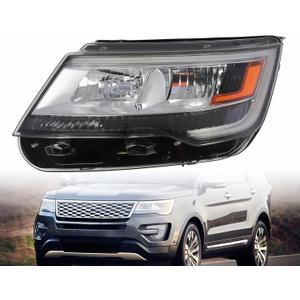 Headlight Assembly Halogen Driver Side Compatible with 2016-2018 Explorer Limited/XLT/Platinum w/DRL Front Left Headlamp FB5Z13008N FO2518130