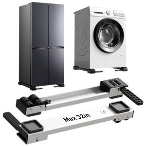 Appliance Rollers Heavy Duty,20''-32''in Extendable Appliance Sliders,Liftable Anti Slip Mobile Washing Machine Base,Easily Move Washer and Dryer Machines,Refrigerators,Furniture-White