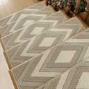 Stair Treads for Wooden Steps Indoor, 14 Pack 9"x28" Non Slip Carpet Stair Treads,Machine Washable Stair Runner Rugs with Peel & Stick Reusable TPE Backing for Kids Elders & Pets,Beige