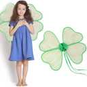 Halloween Fairy Wings for Girls, Halloween Dress Up Costume Accessories Sparkle Butterfly Angel Wings Costume Wings (Green)